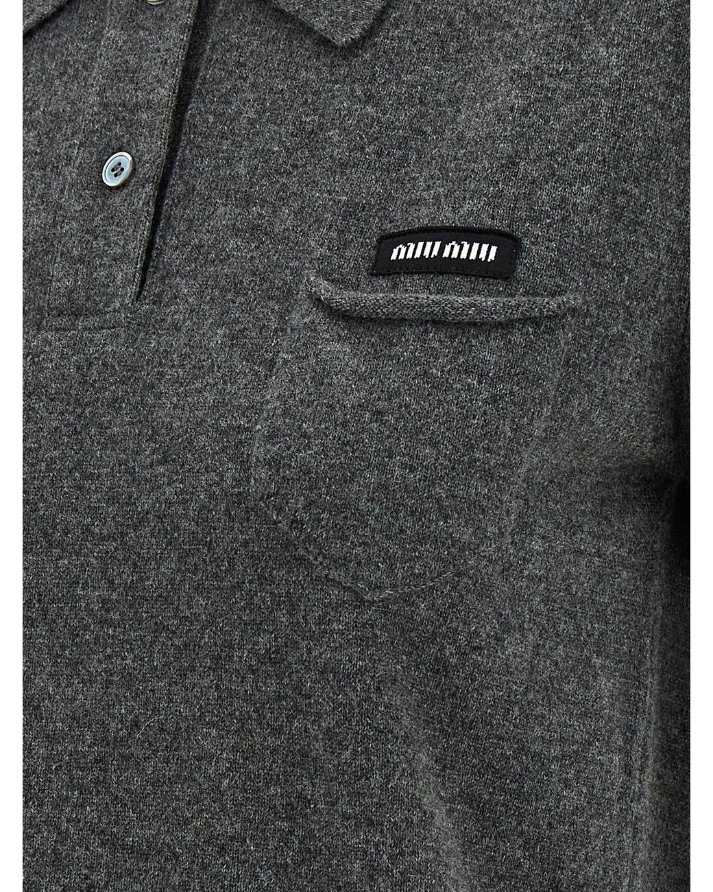 Miu Miu Black Cashmere Polo Shirt