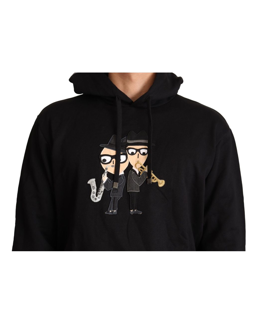Dolce & Gabbana Black Elegant Embroidered Cotton Sweater for men