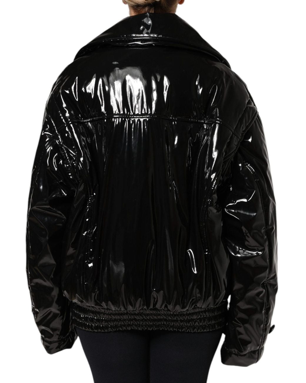 Dolce & Gabbana Black Polyester Button Down Blouson Jacket
