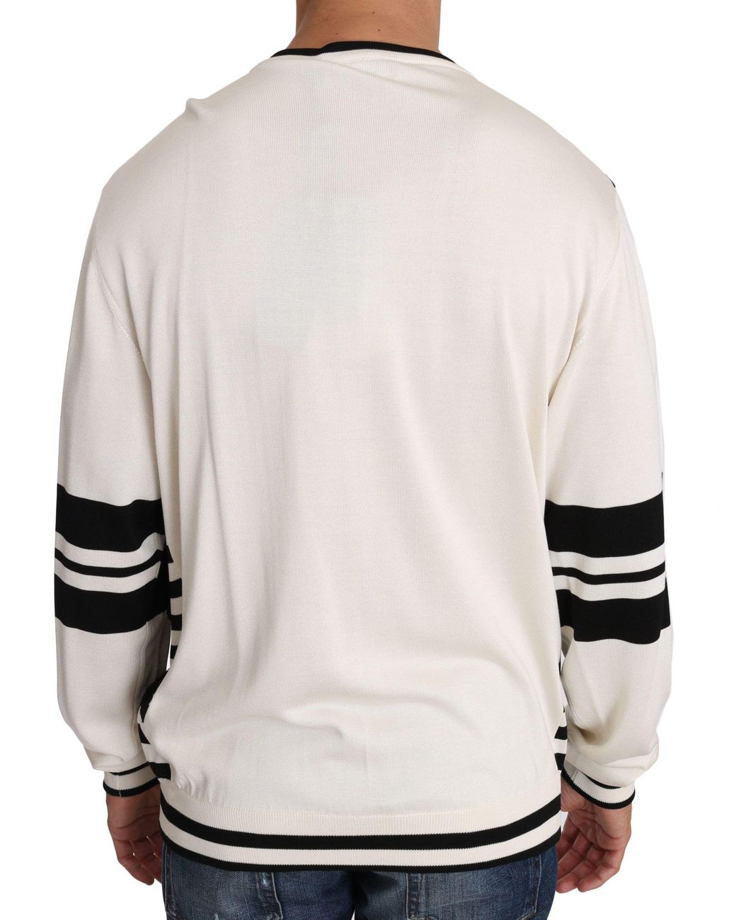 Dolce & Gabbana Black Jazz Sequined Guitar Pullover Top Sweater for men