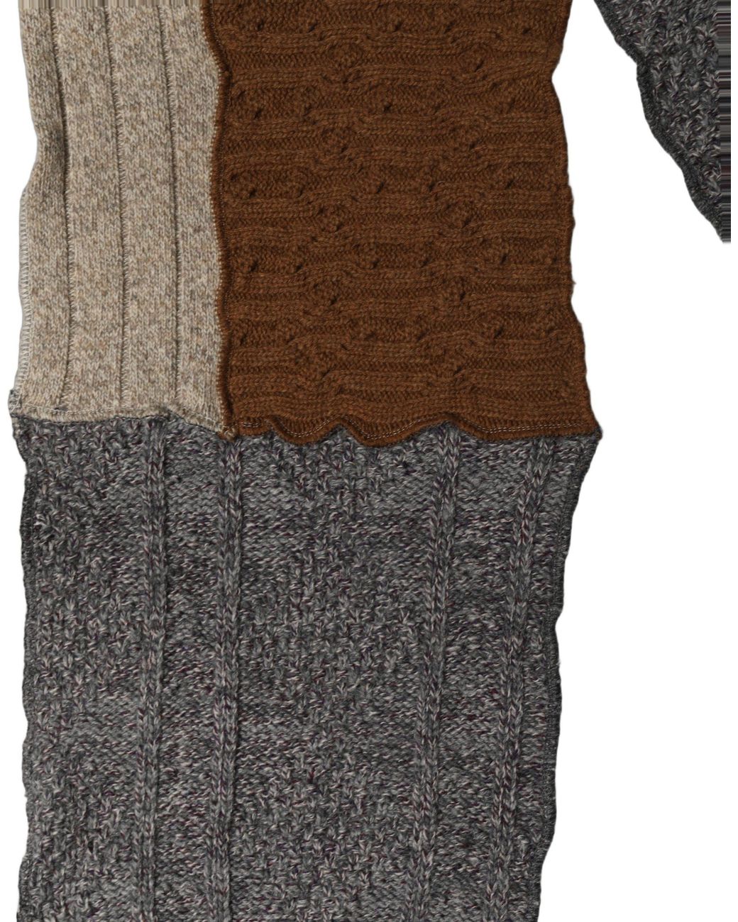 Dolce & Gabbana Black Patchwork Wool Knit Shawl Scarf