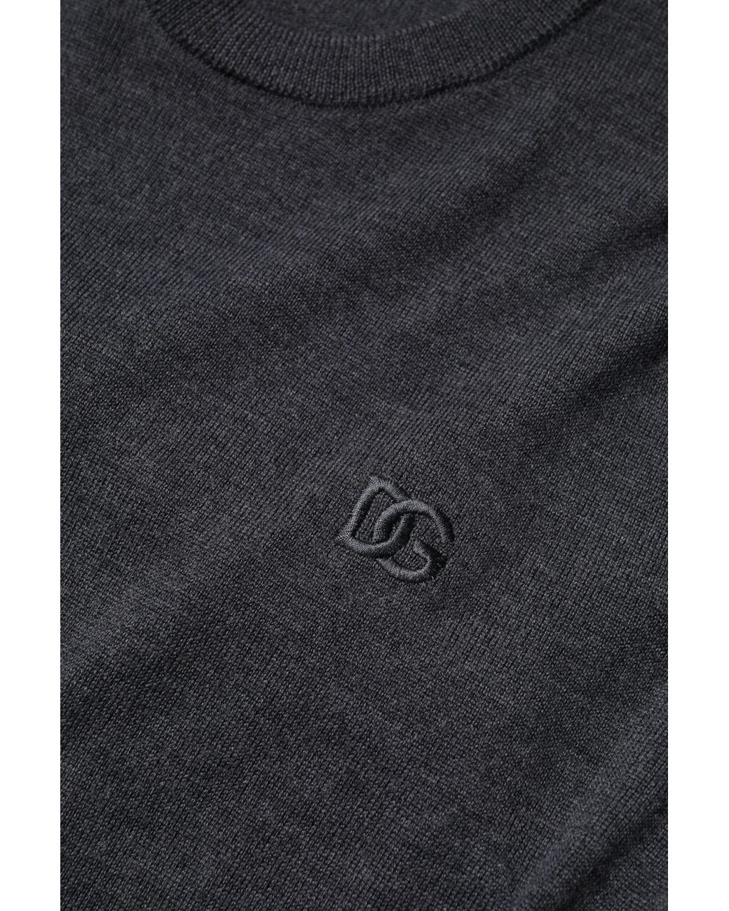 Dolce & Gabbana Blue Merino Wool Crew Neck Sweater for men