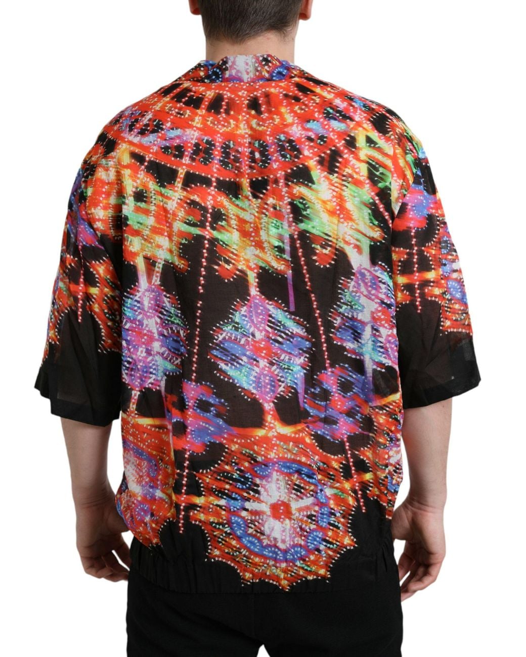 Dolce & Gabbana Red Luminarie Print Cotton T-Shirt for men