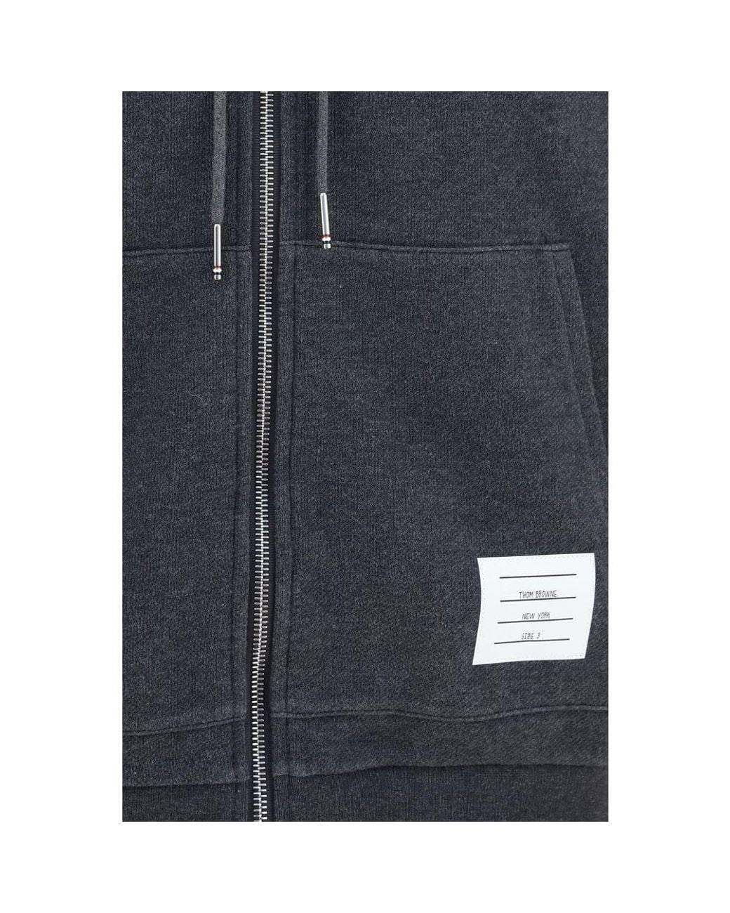 Thom Browne Blue Gray Cotton Sweatshirt for men