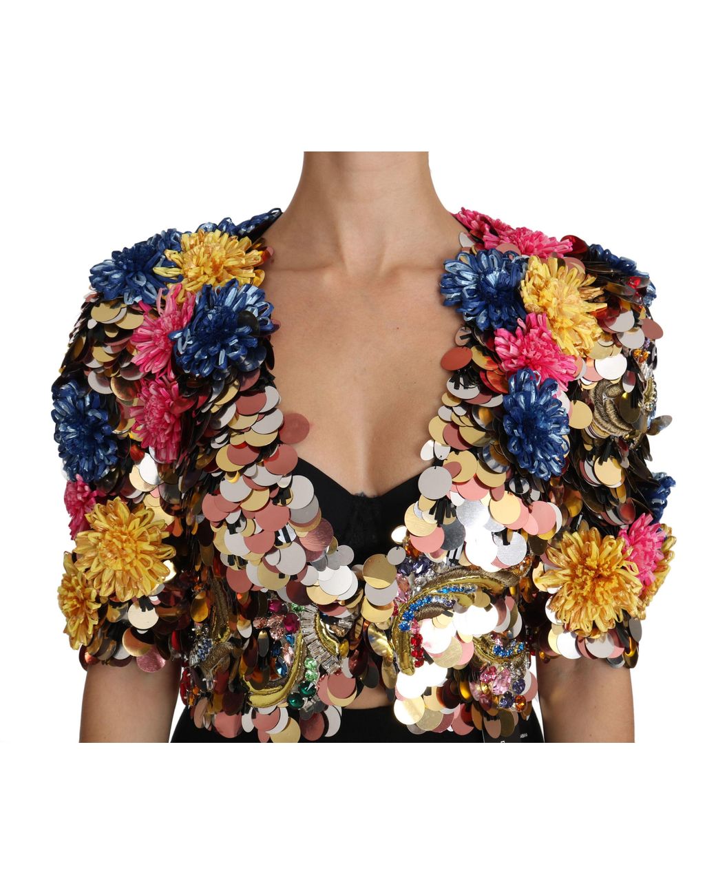 Dolce & Gabbana Multicolor Sequinned Bolero Jacket