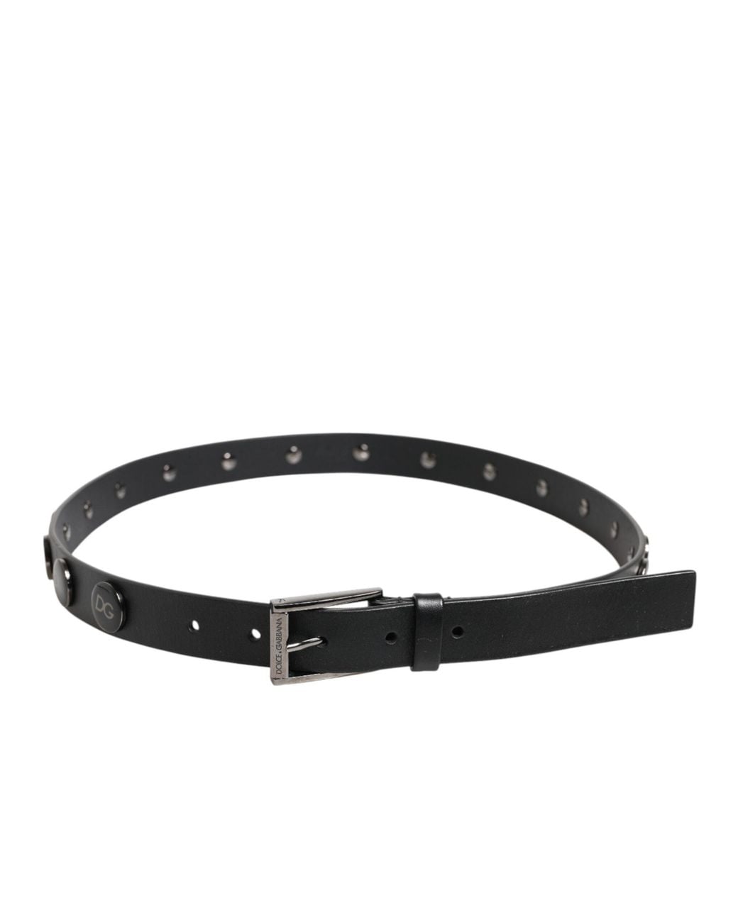 Dolce & Gabbana Black Leather Belt With Metal Buckle for men