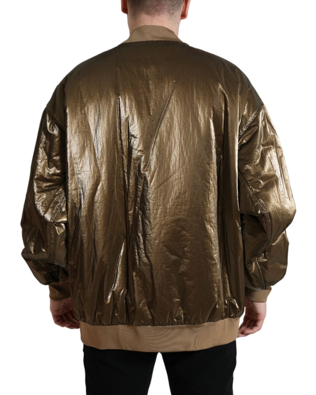 Dolce & Gabbana Brown Nylon Full Zip Bomber Jacket for men