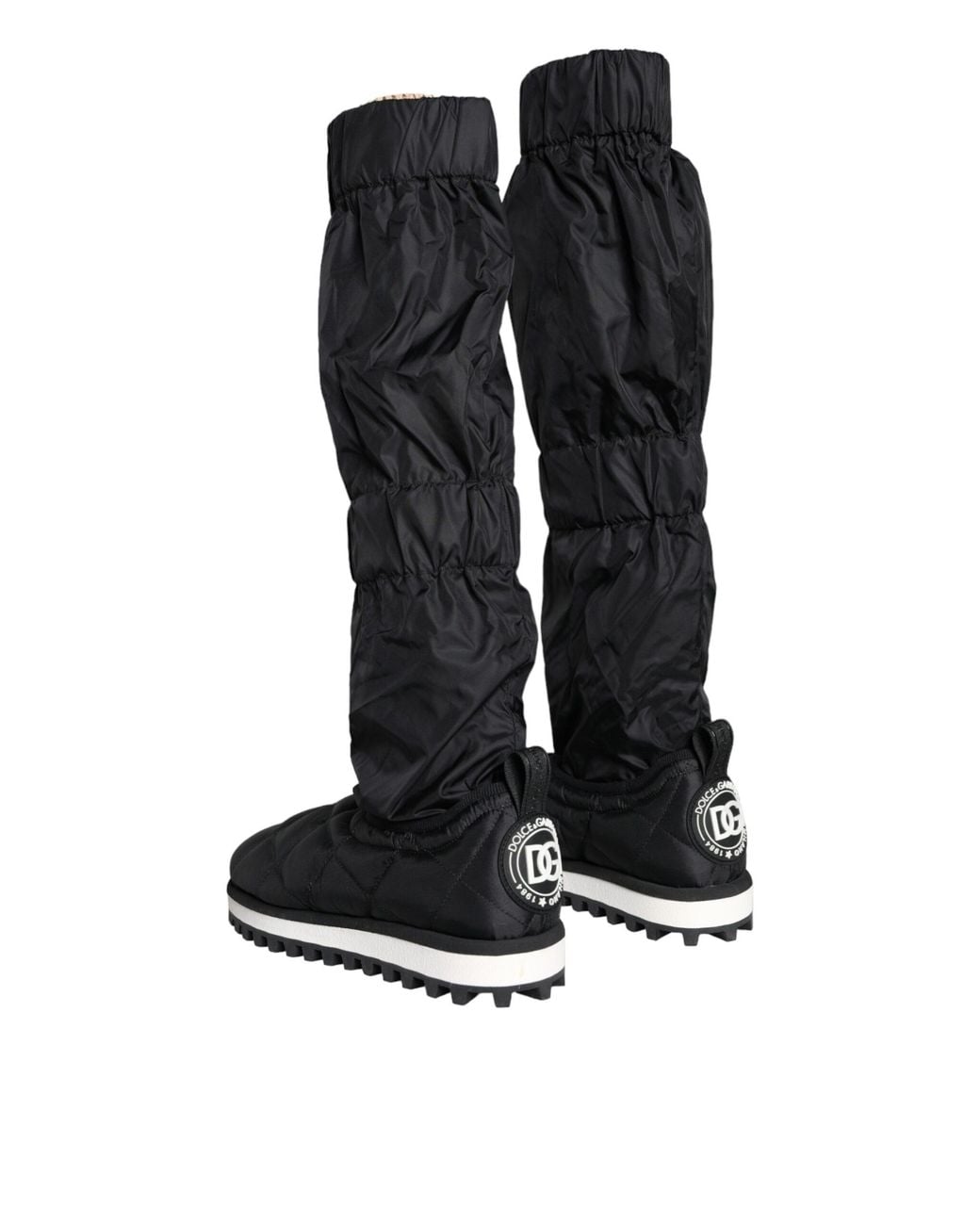 Dolce & Gabbana Black Quilted High Top Boots Sneakers Shoes for men
