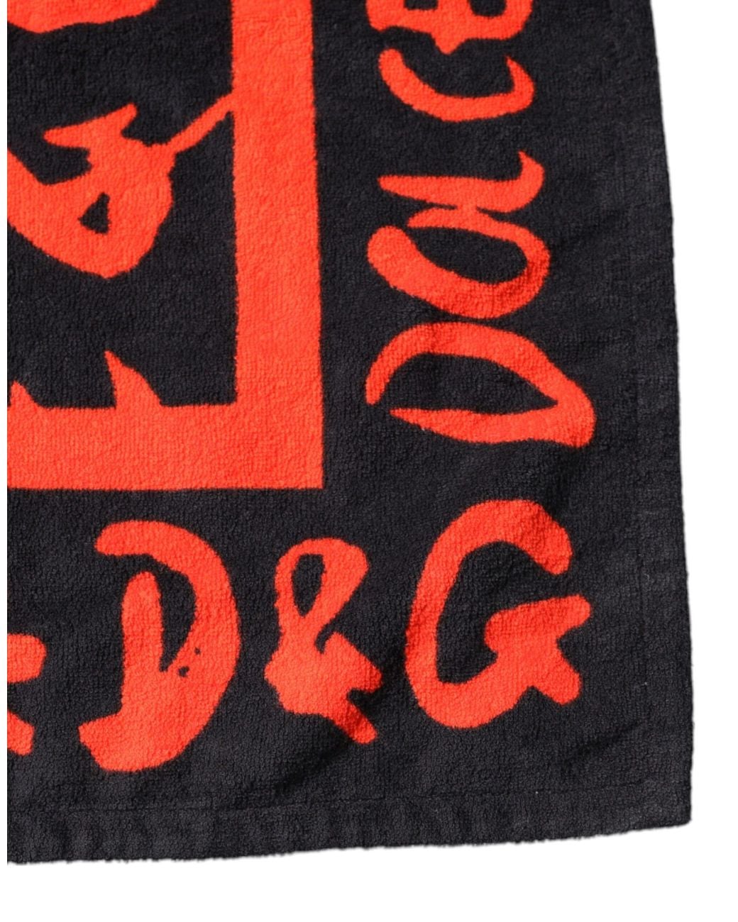 Dolce & Gabbana Red Logo Print Cotton Beach Towel