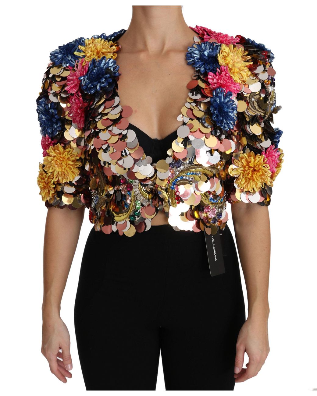 Dolce & Gabbana Multicolor Sequinned Bolero Jacket