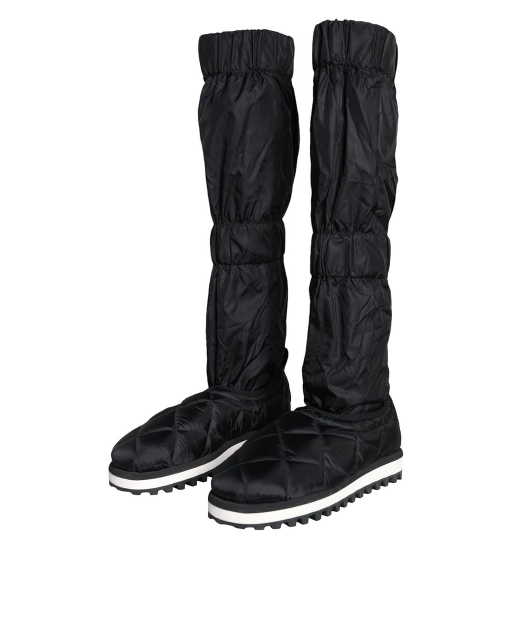 Dolce & Gabbana Black Quilted High Top Boots Sneakers Shoes for men