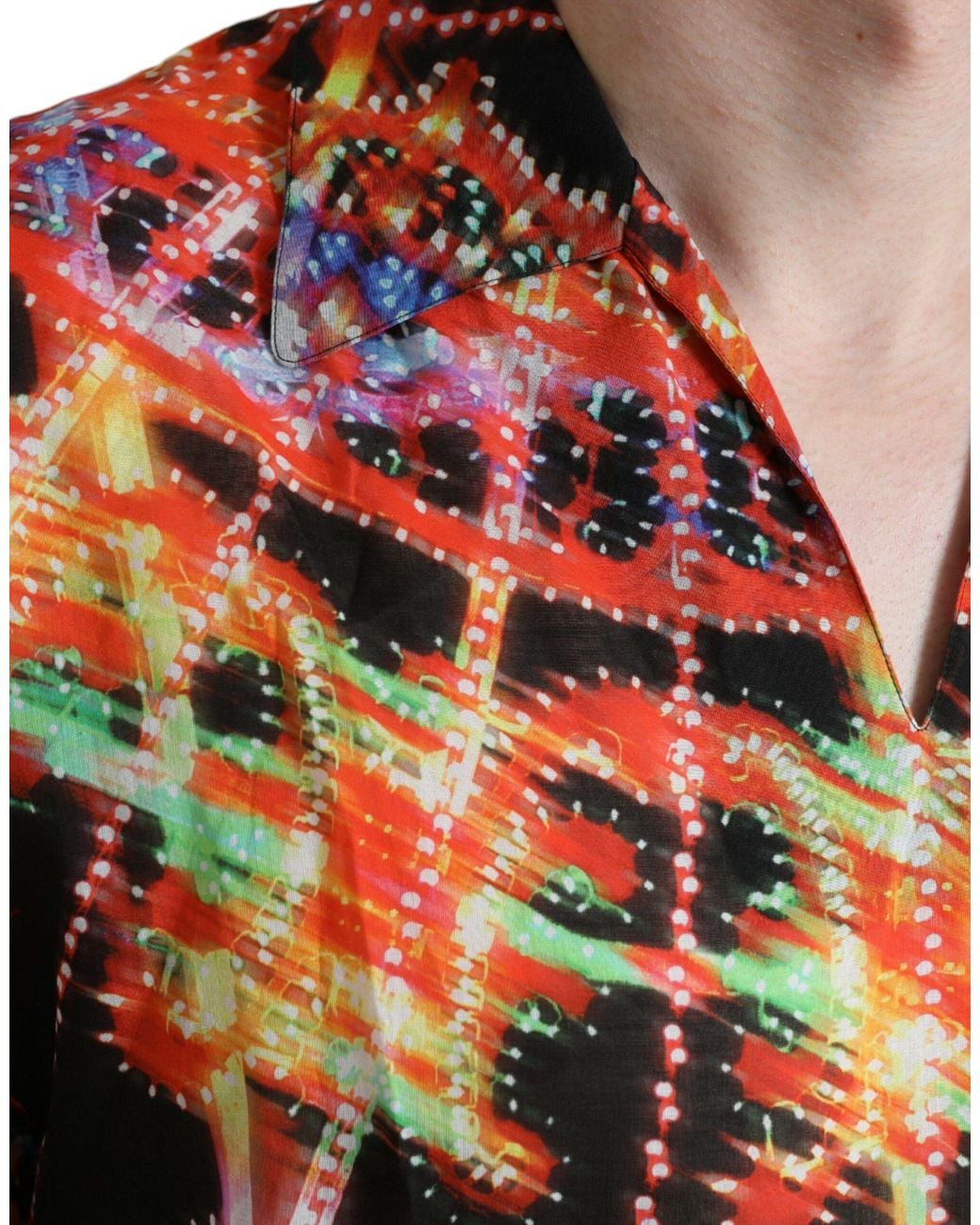 Dolce & Gabbana Red Luminarie Print Cotton T-Shirt for men