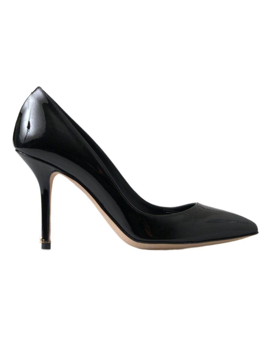 Dolce & Gabbana Black Patent Leather High Heels Pumps Shoes