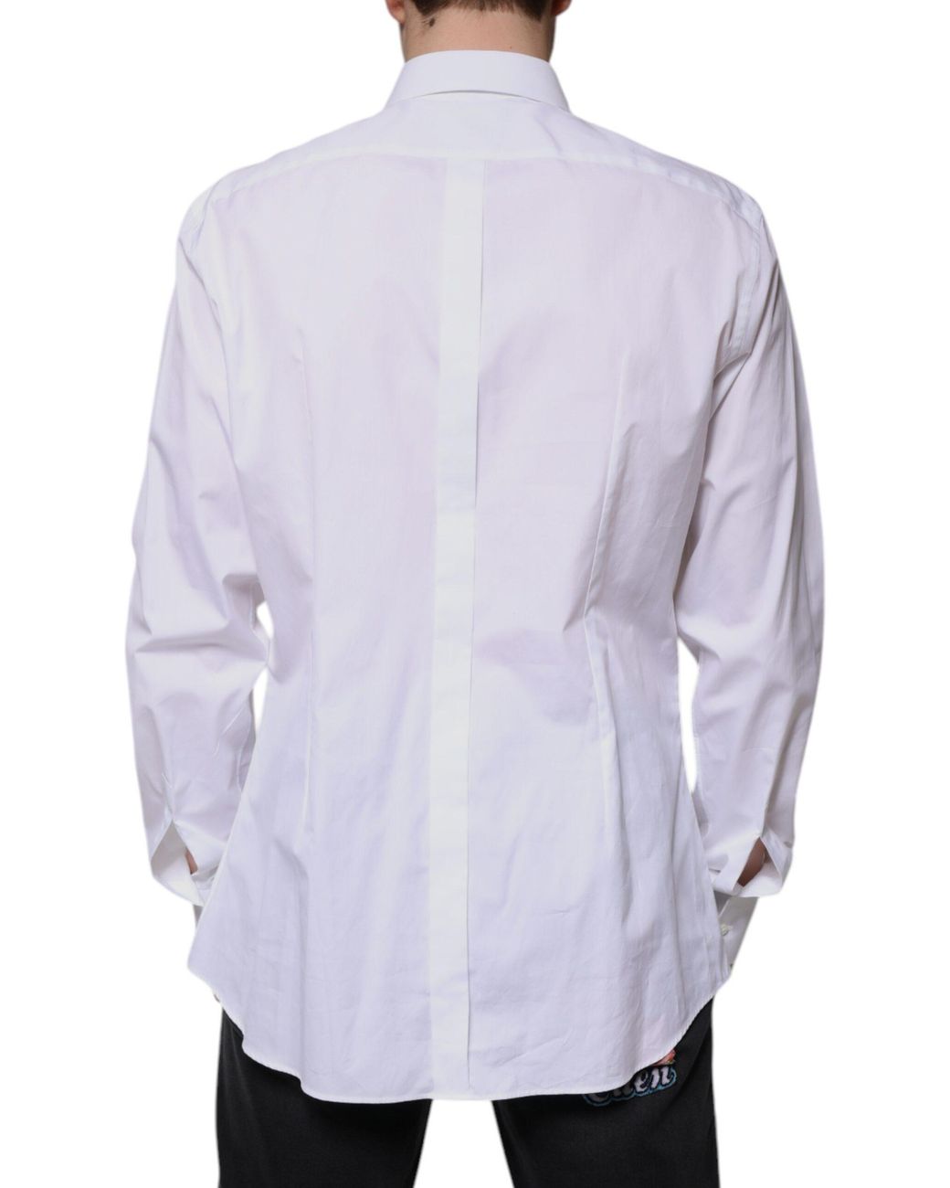 Dolce & Gabbana Blue Bib Cotton Poplin Formal Shirt for men