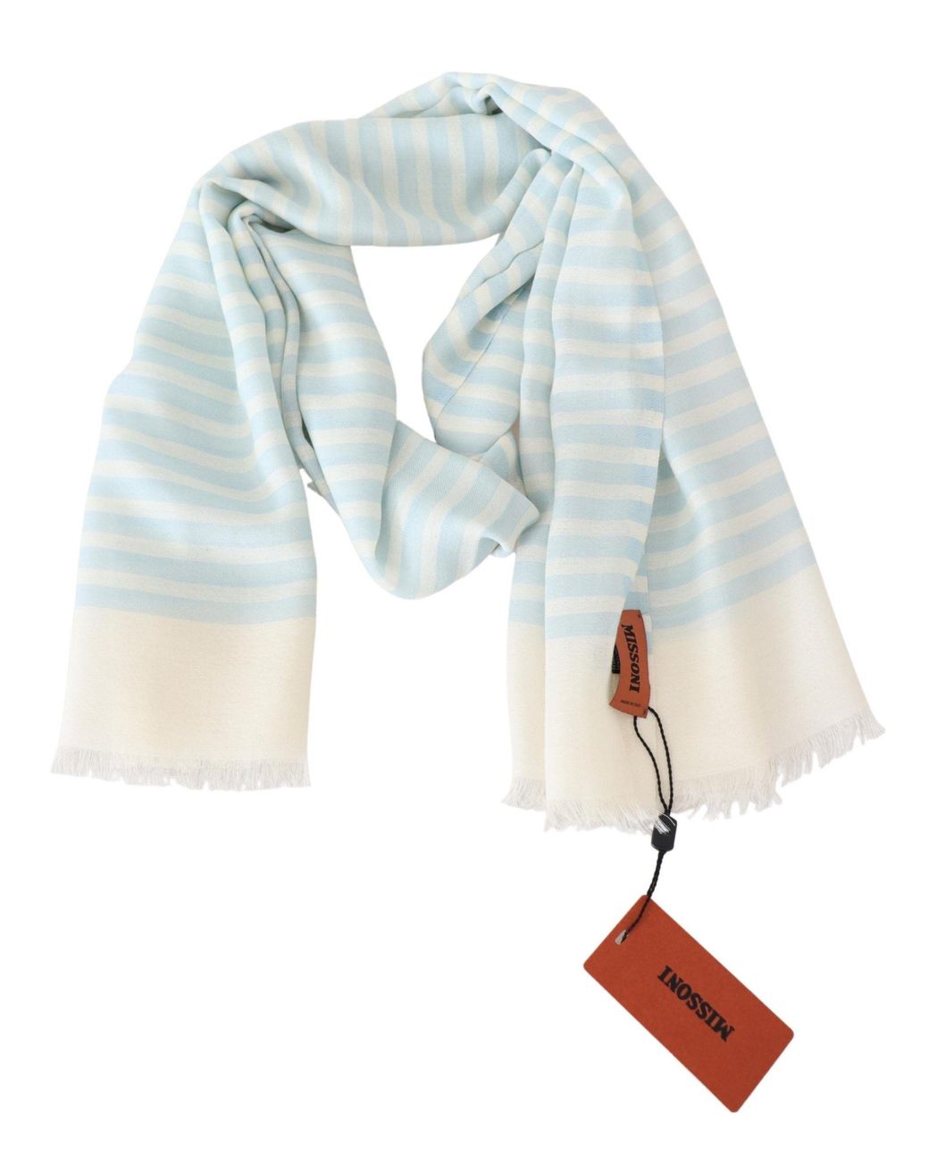Missoni Blue Lined Cashmere Wrap Scarf for men