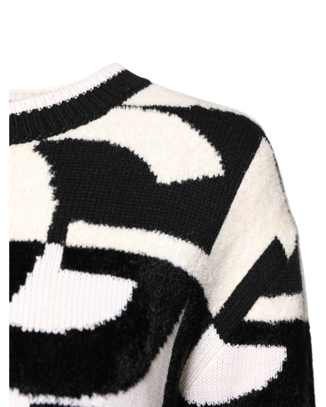Dolce & Gabbana Black Geometric Pattern Knit Sweater