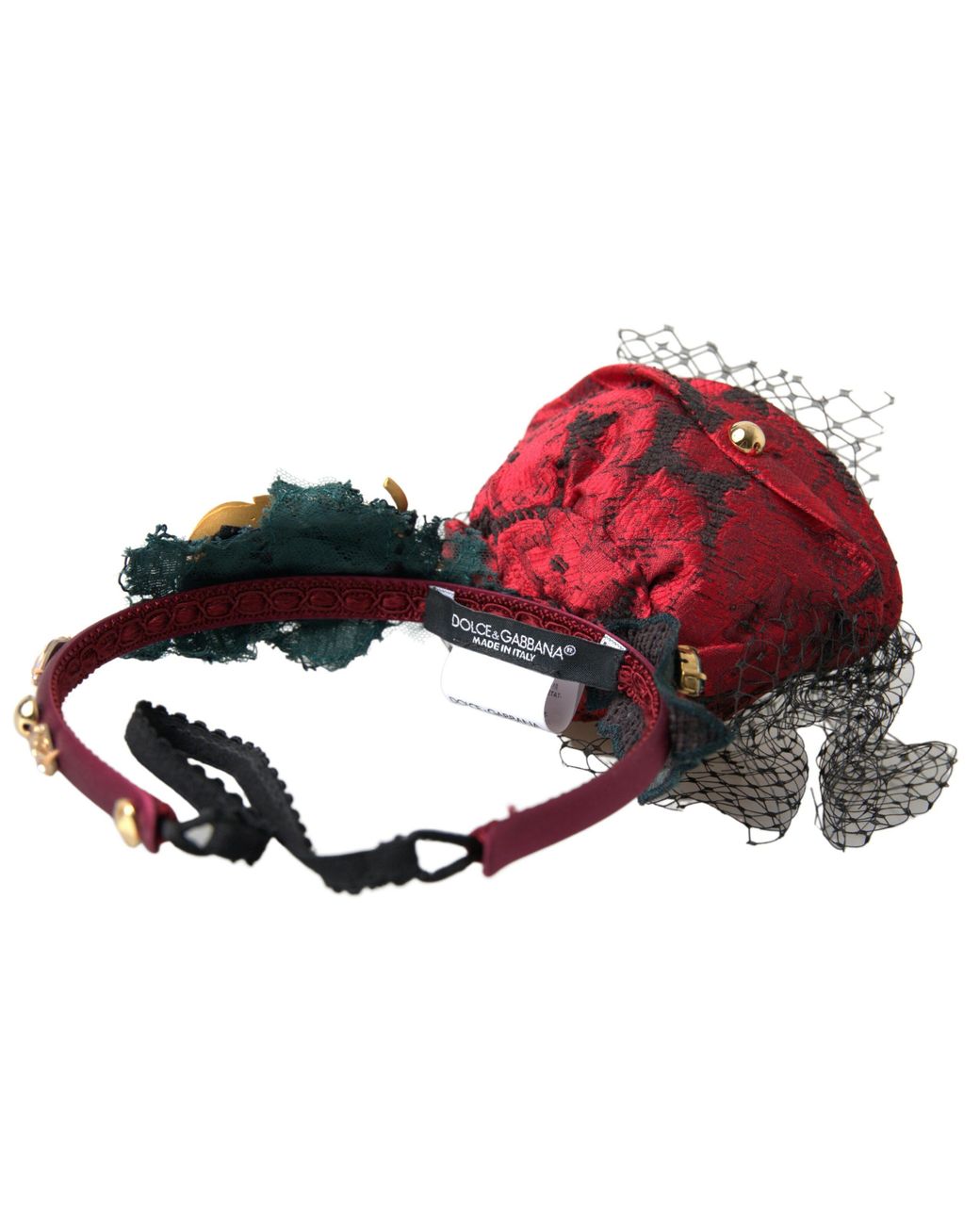 Dolce & Gabbana With Rose Silk Crystal Netted Logo Diadem  display picture 1