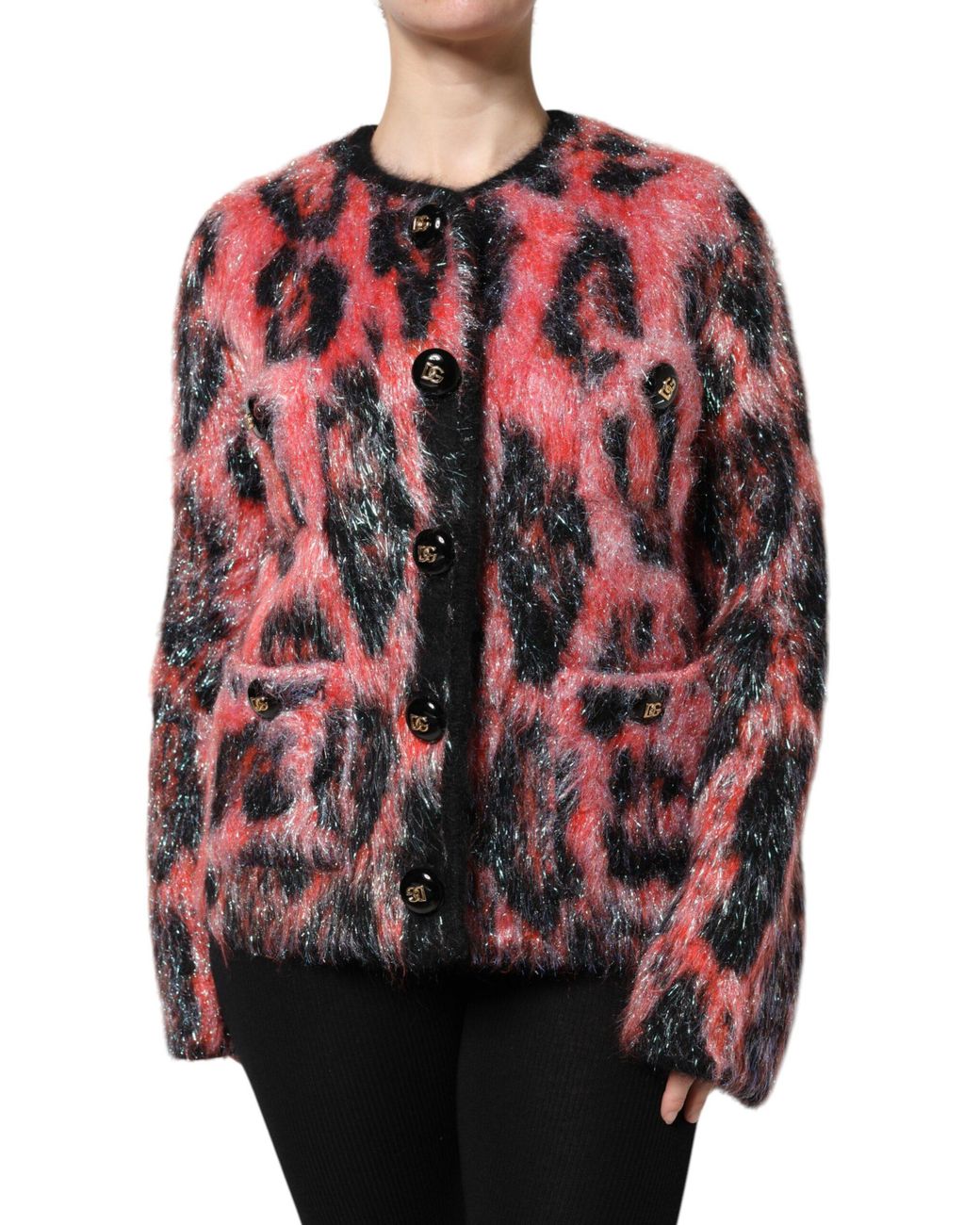 Dolce & Gabbana Red Mohair Wool Button Down Cardigan Sweater