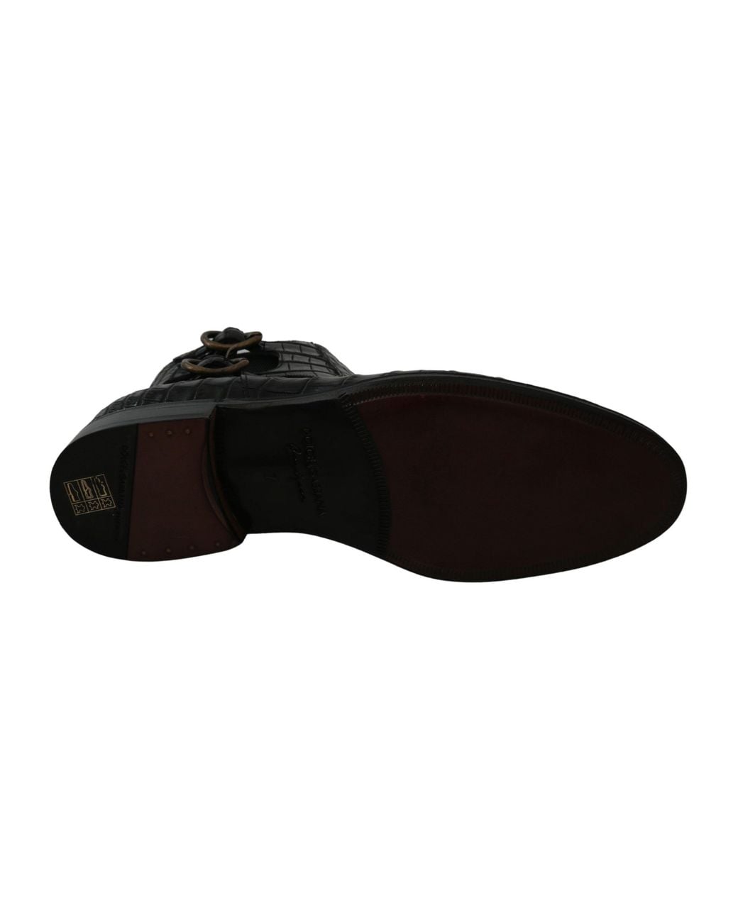 Dolce & Gabbana Black Crocodile Leather Derby Boots Shoes for men