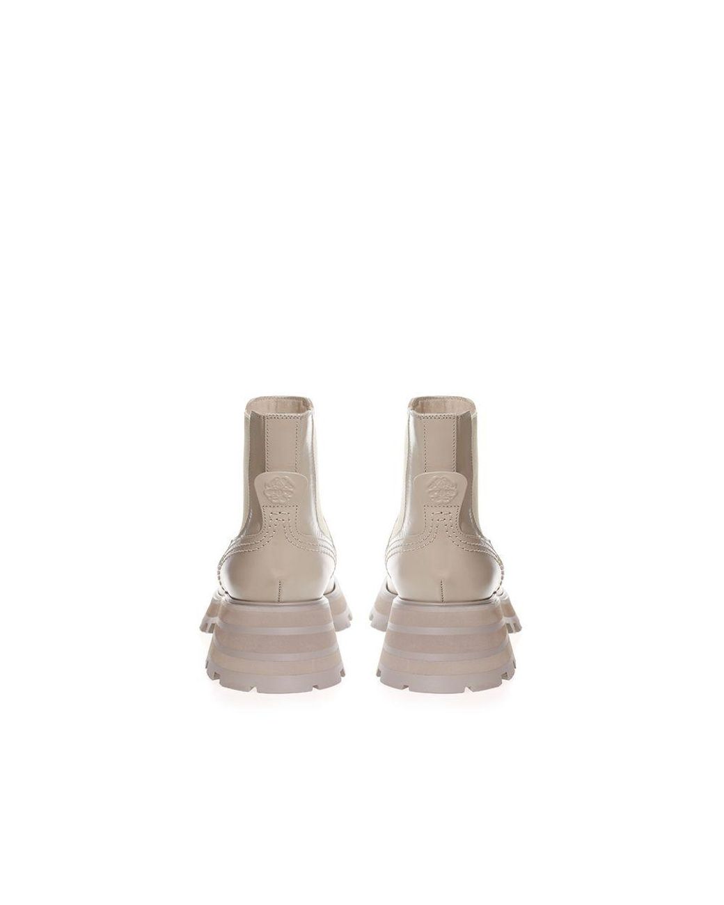 McQueen Gray Chic Leather Boots For Elegant Steps