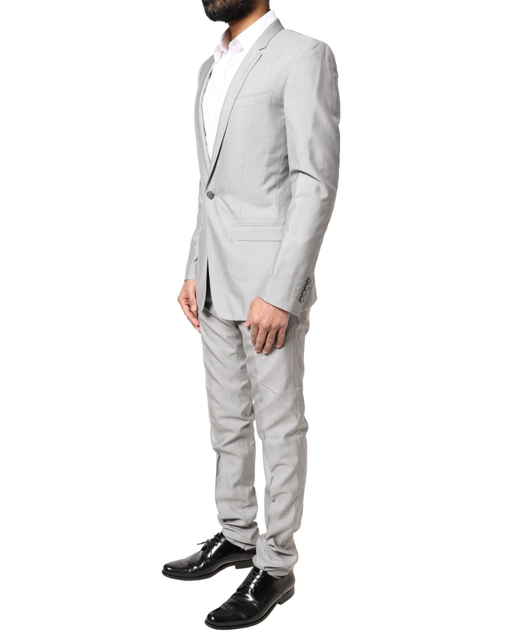 Dolce & Gabbana Gray Light Wool 2 Piece Formal Suit for men