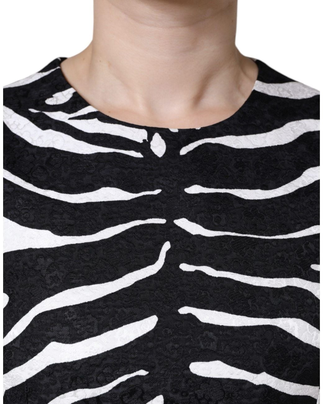 Dolce & Gabbana Black Zebra A-Line Sheath Mini Dress