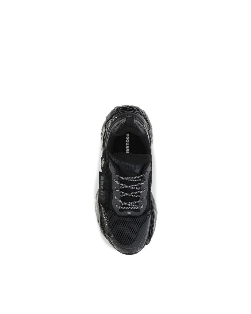 DSquared² Black Polyester Athletic Sneakers for men