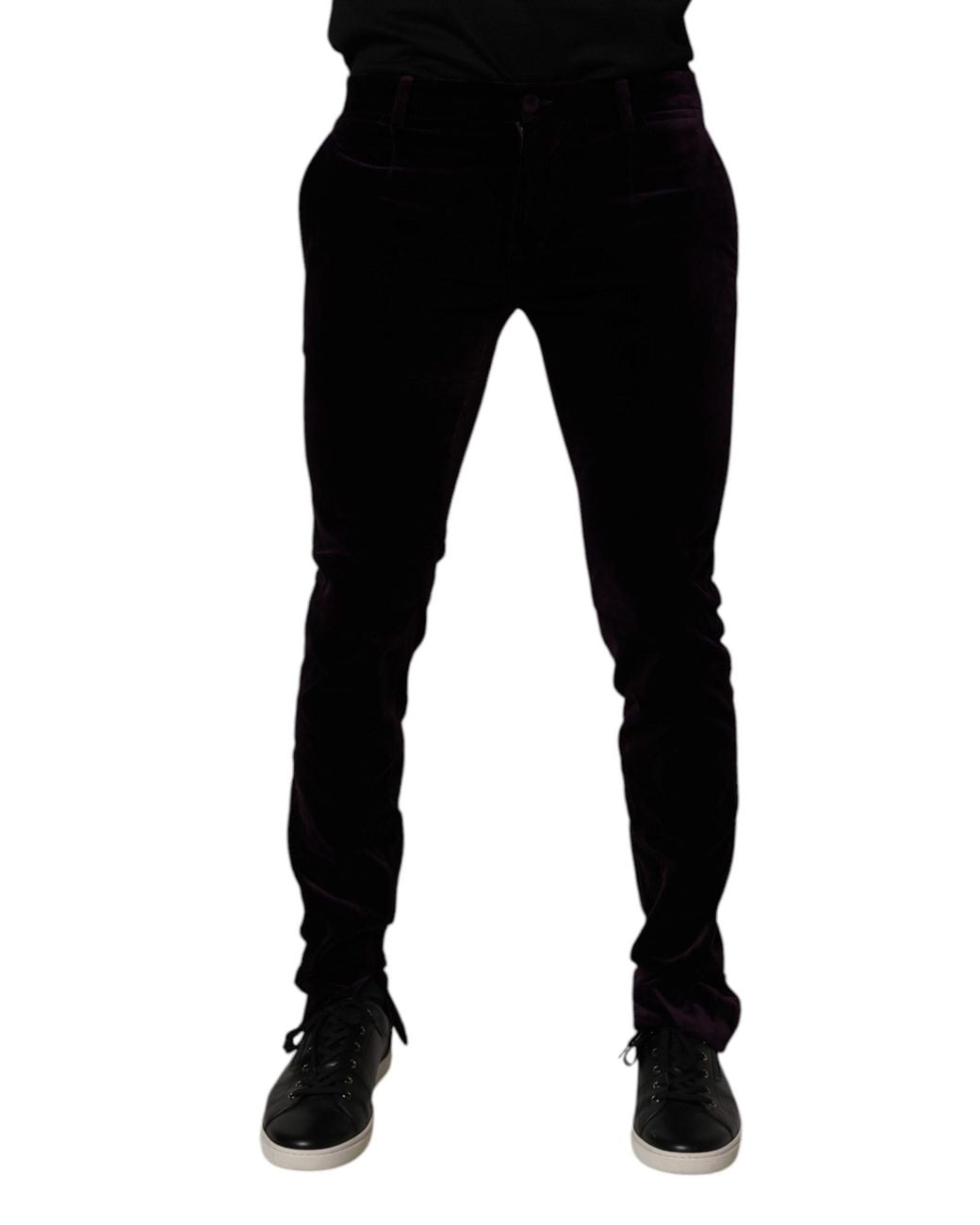 Dolce & Gabbana Black Velvet Pants for men