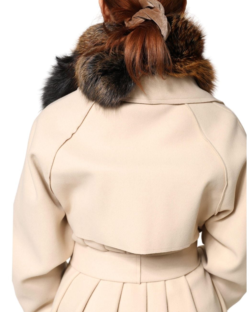 Dolce & Gabbana Brown Fox Fur Neck Warmer Winter Scarf
