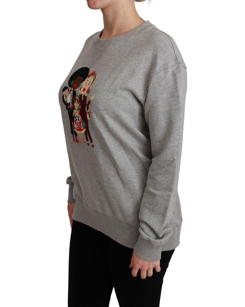 Dolce & Gabbana Gray Grey #dgfamily Cotton Pullover Sweater