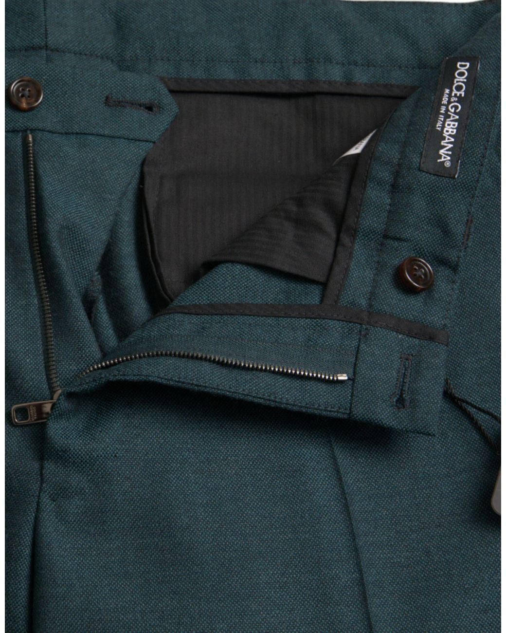 Dolce & Gabbana Blue Wool Skinny Slim Dress Pants for men