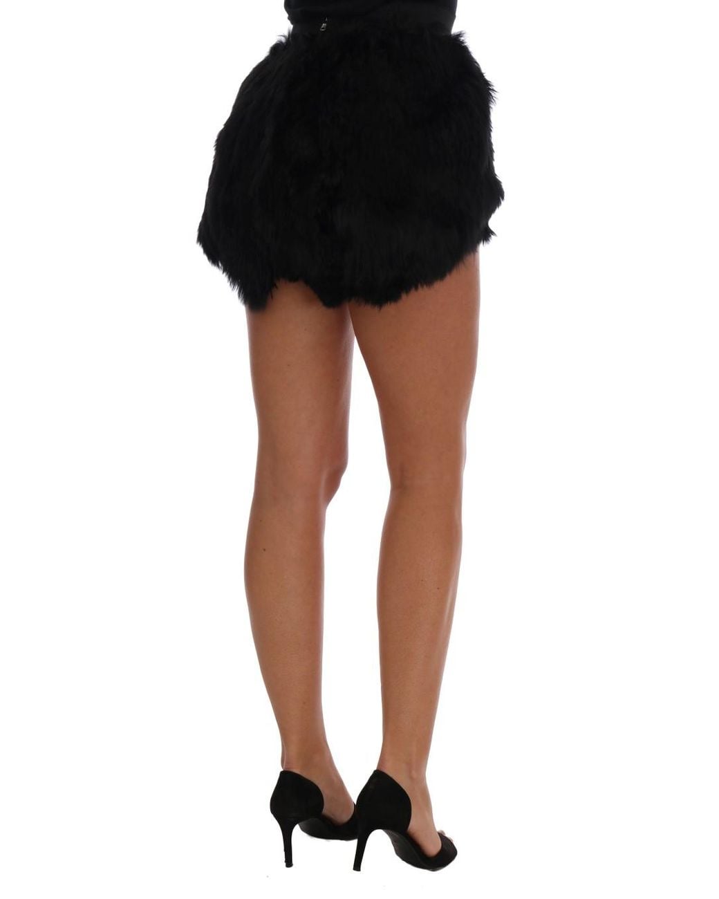 Dolce & Gabbana Black Mink Nutria Fur Mini Hot Pants