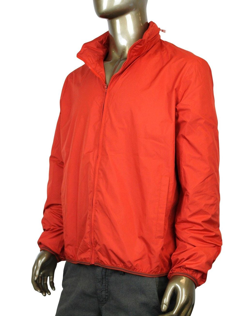 Gucci Red Techno Polyester Windbreaker Jacket (G 44 Us 34) for men