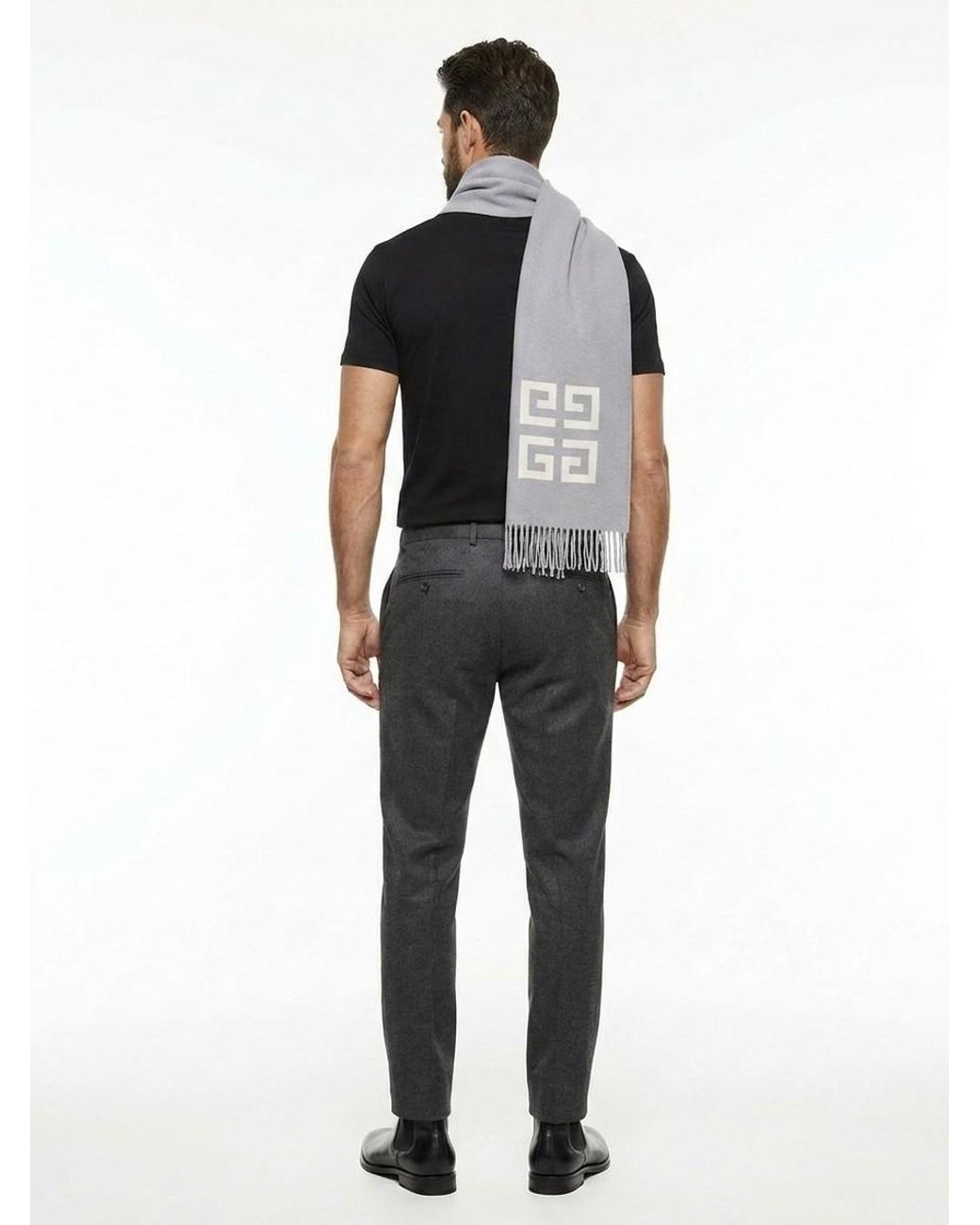 Givenchy White Virgin Wool Scarf for men