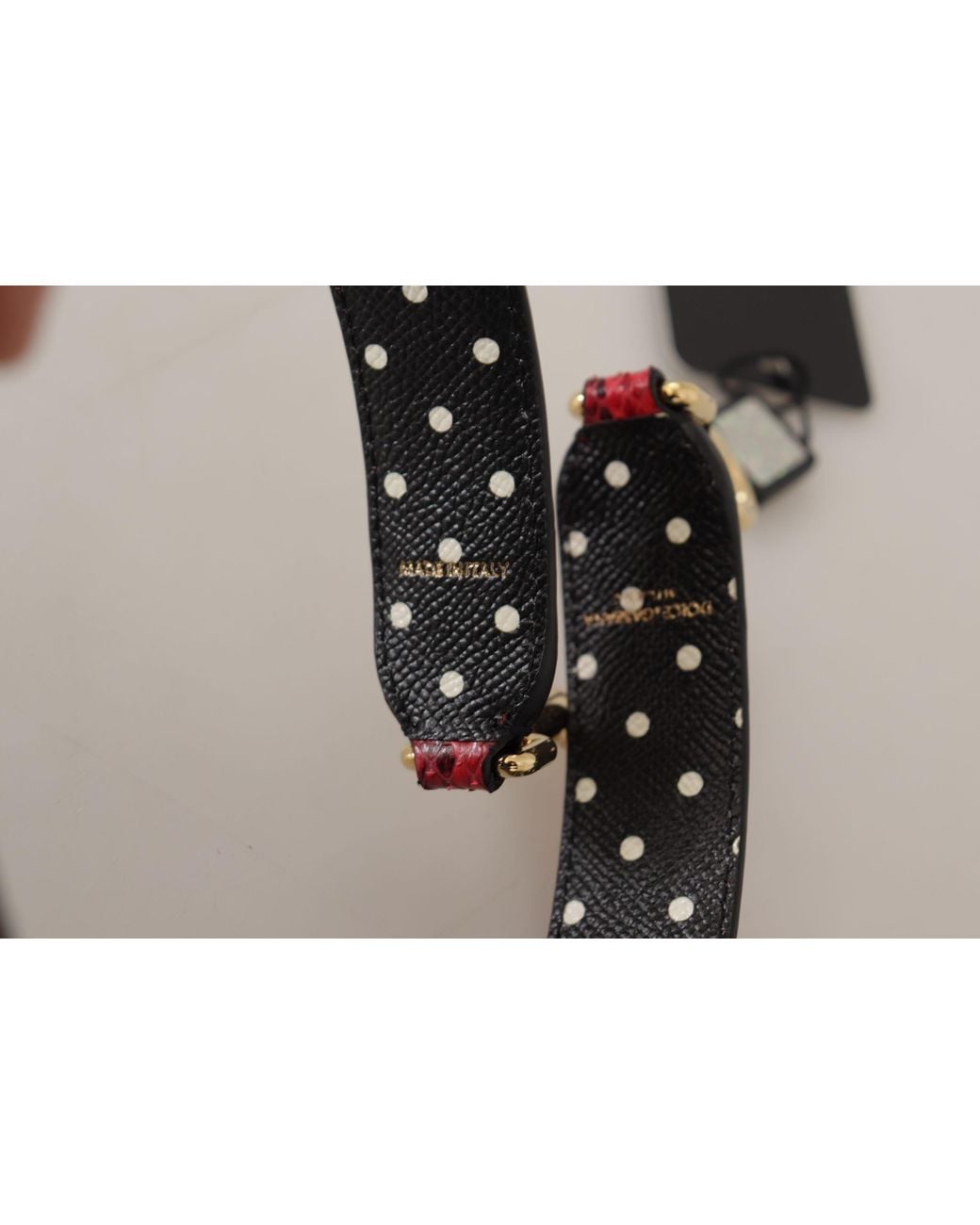 Dolce & Gabbana Black Python Leather Crystals Reversible Shoulder Strap