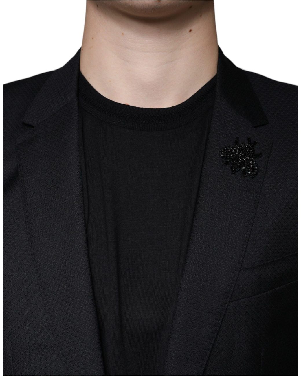 Dolce & Gabbana Black Martini Bee Single Breasted Blazer for men