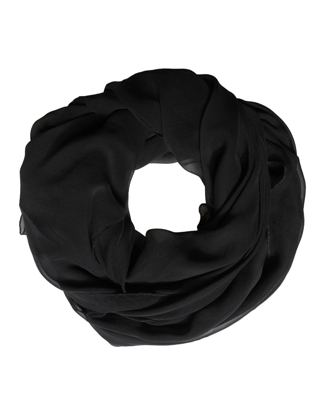Dolce & Gabbana Black Silk Neck Wrap Shawl Stole 167Cm X 126Cm Scarf