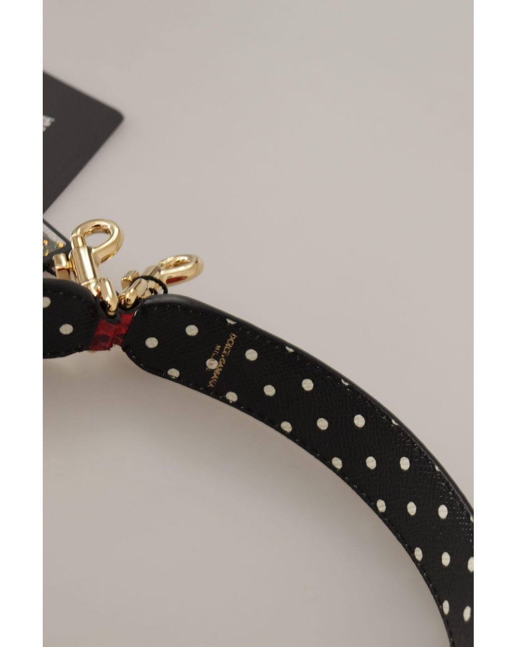 Dolce & Gabbana Black Python Leather Crystals Reversible Shoulder Strap