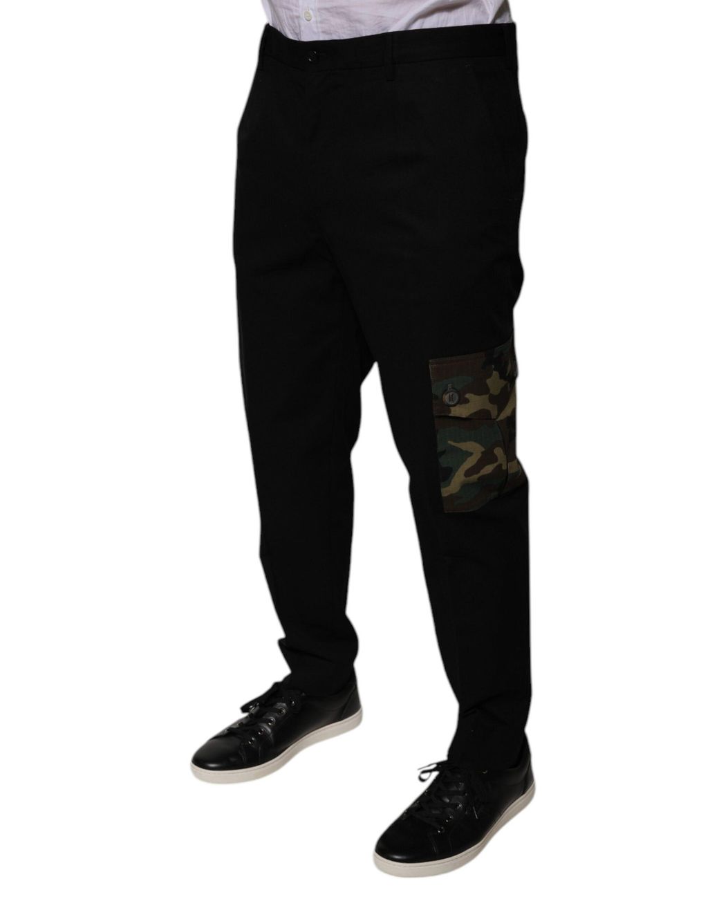 Dolce & Gabbana Black Camouflage Detail Trousers Pt0112Zfu77T for men
