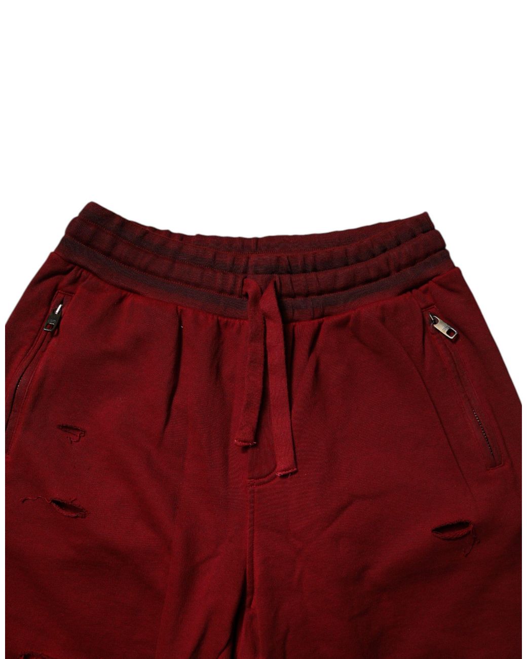 Dolce & Gabbana Red Distressed Shorts Casual Wear for men