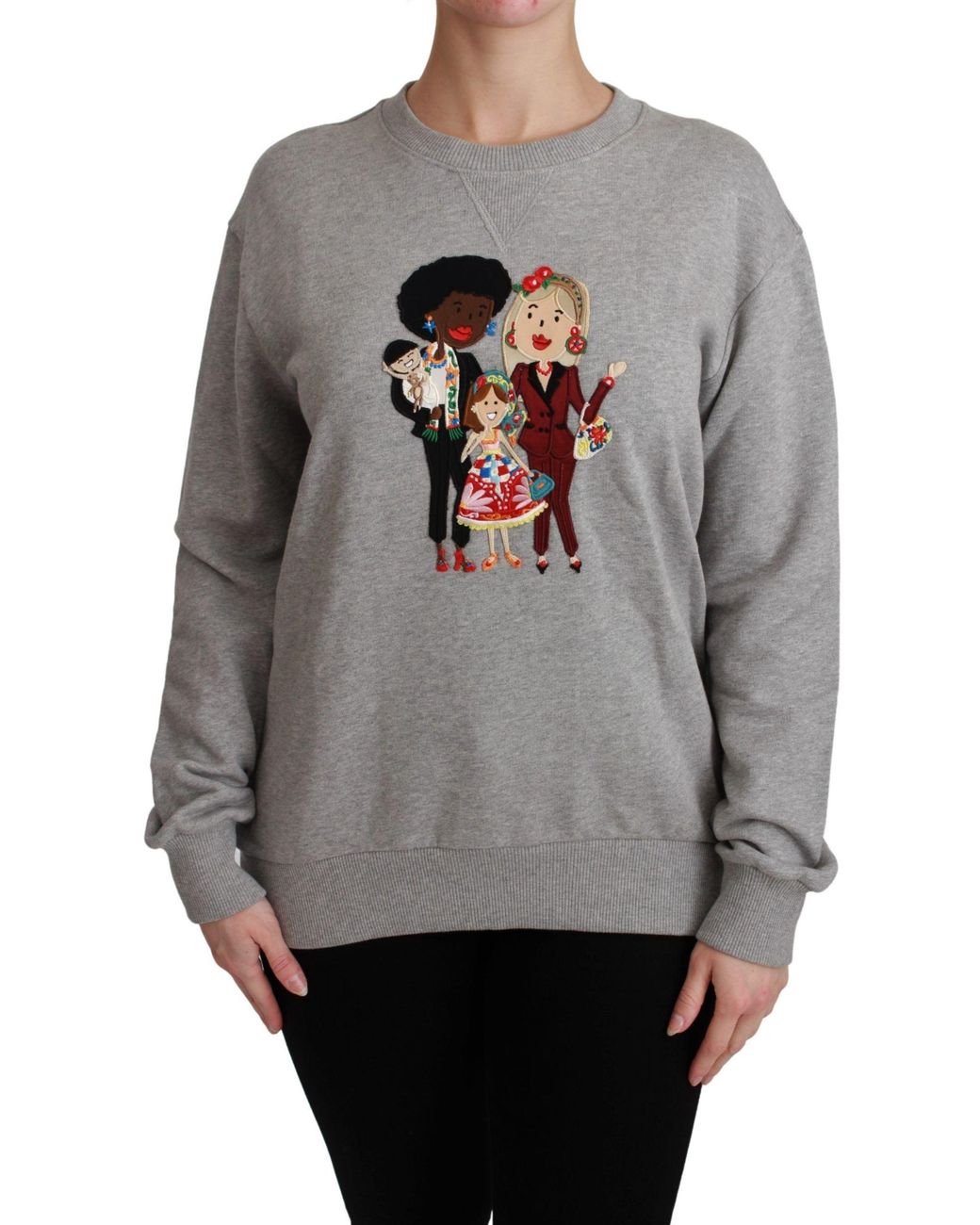 Dolce & Gabbana Gray Grey #dgfamily Cotton Pullover Sweater