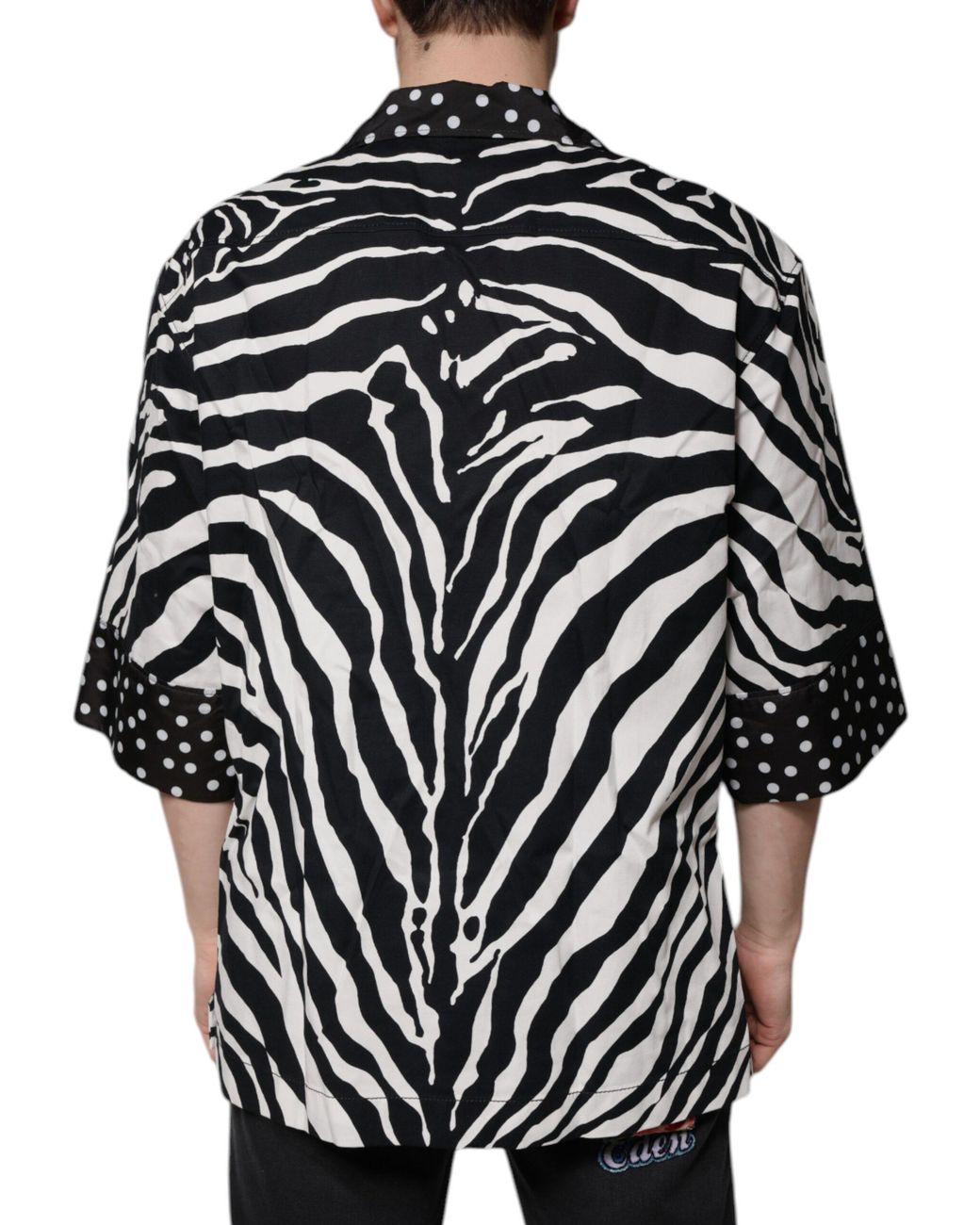 Dolce & Gabbana Black Zebra Button Down Oversize Shirt for men