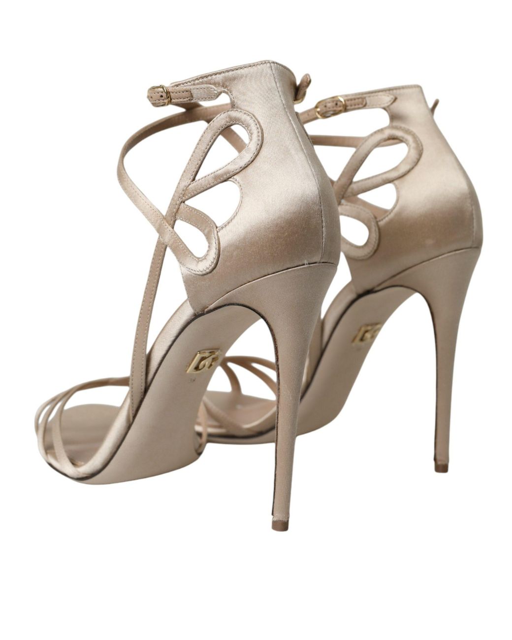 Dolce & Gabbana Natural Leather Strappy Heels Sandals Shoes