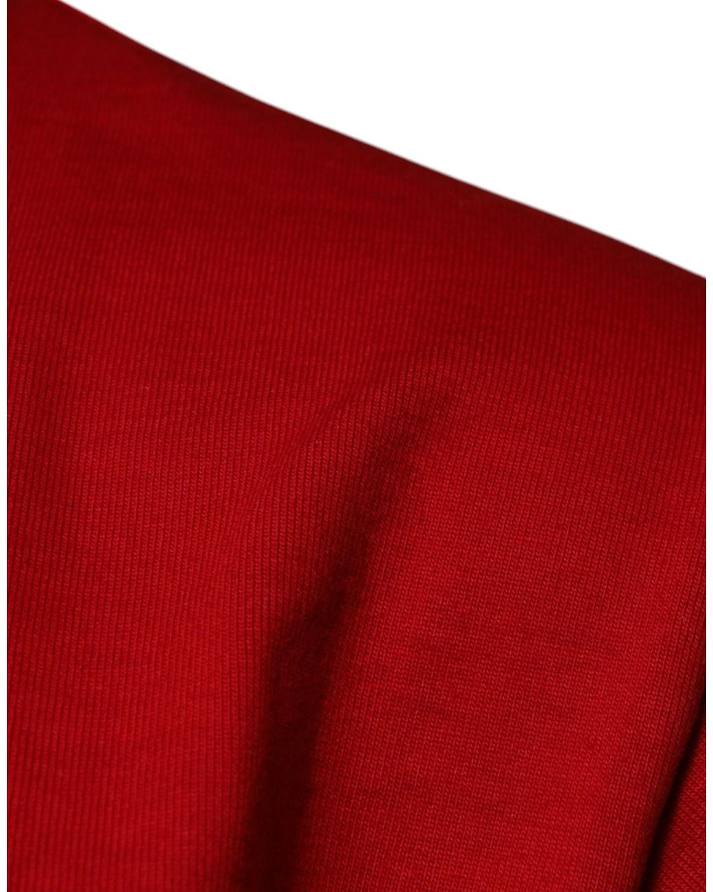 Dolce & Gabbana Red Graphic Tee Short Sleeve Crew Neck for men