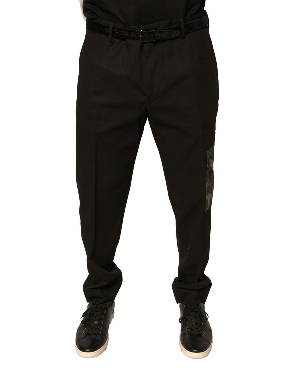 Dolce & Gabbana Black Camouflage Detail Trousers Pt0112Zfu77T for men