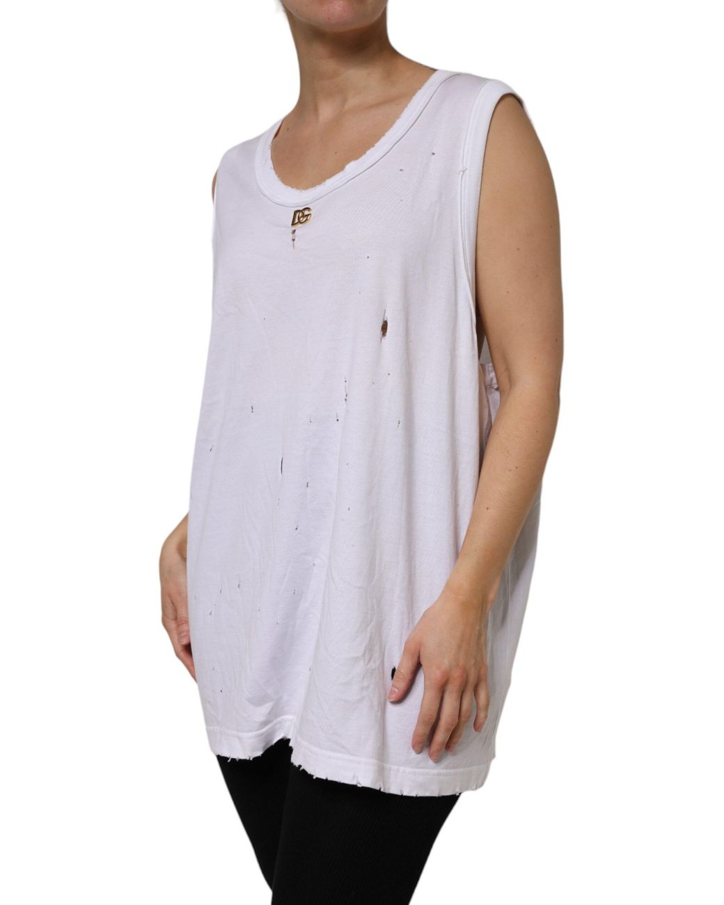 Dolce & Gabbana Purple Cotton Sleeveless Round Neck Tank Top