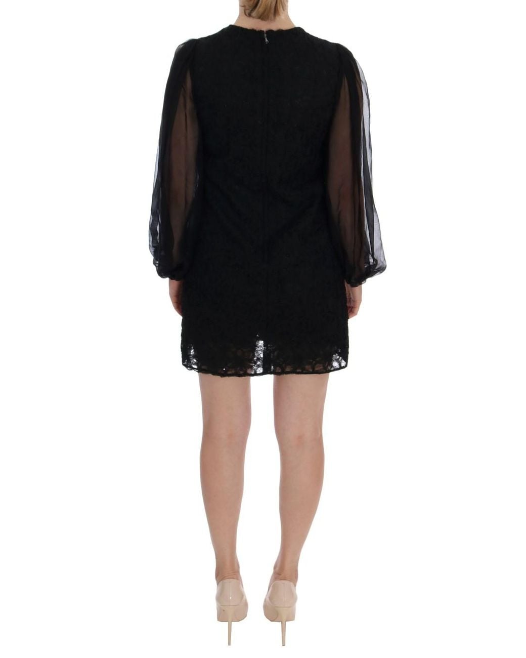 Dolce & Gabbana Black Lace Heart Shift Dress