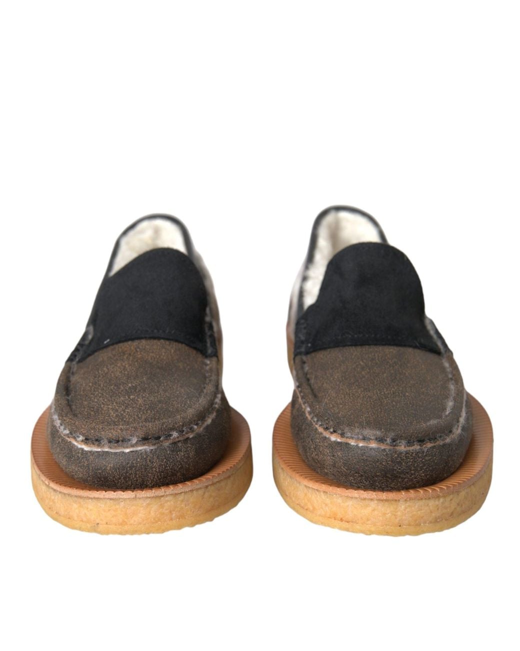 Dolce & Gabbana Multicolor Fur Leather Loafers Shoes for men