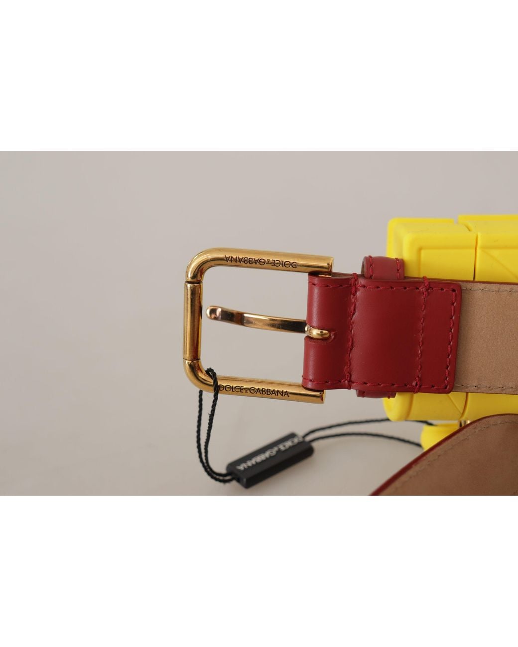 Dolce & Gabbana Black Elegant Leather Engraved Buckle Belt