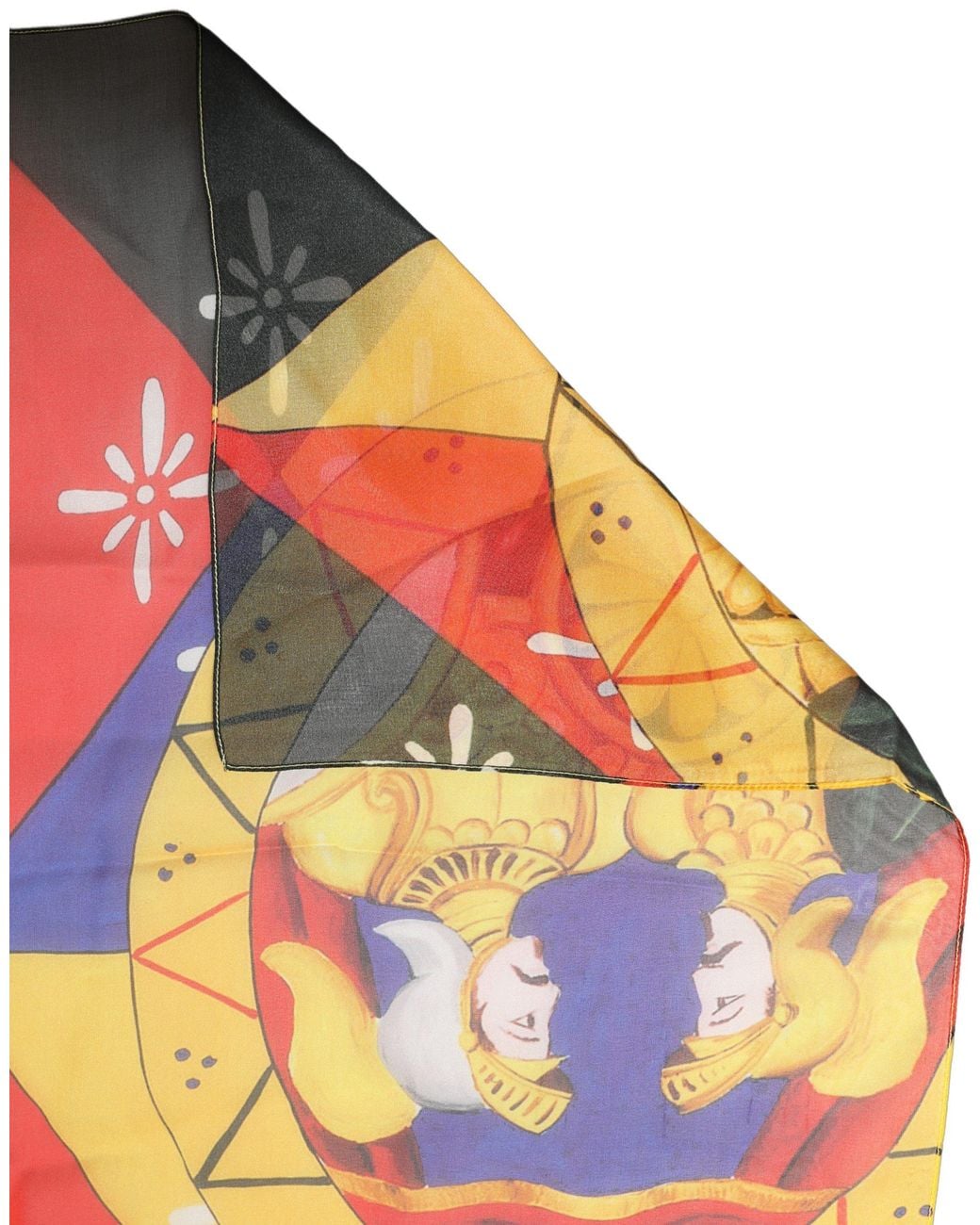 Dolce & Gabbana Orange Silk Printed Shawl Stole Scarf